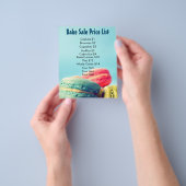 ベイクセール価格表カラフルマカロンCookie チラシ (手)