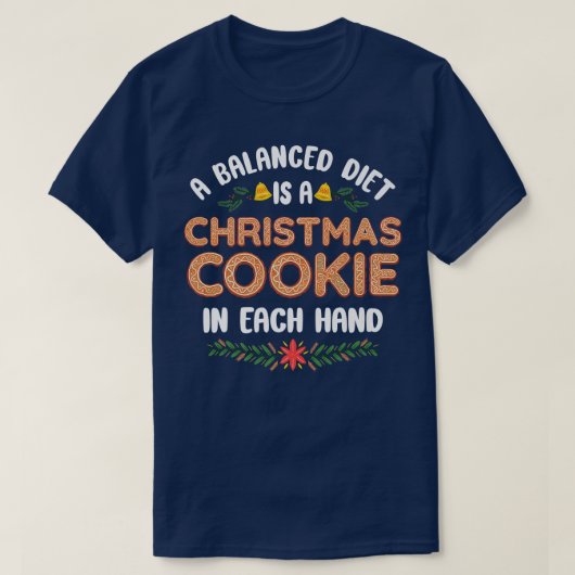 ベイクベーキングクリスマスクッキー Tシャツ (デザイン正面)