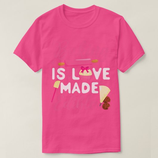 ベイクベーキング転がカップケーキズピンベーキングは愛不機嫌 Tシャツ (デザイン正面)
