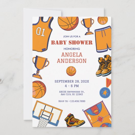 ベイクボールの赤ちゃんシャワー 招待状 (正面)