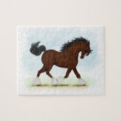 ベイクライデールホース荷車を引くブリードエクエストリアン ジグソーパズル (横)