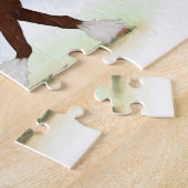 ベイクライデールホース荷車を引くブリードエクエストリアン ジグソーパズル (側面)