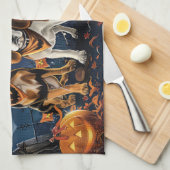 ベイグルハロウィン不気味 キッチンタオル (四つ折り)