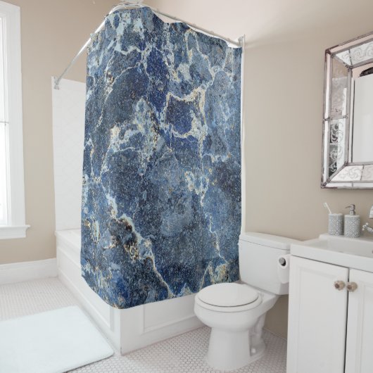 ベイグレーブラックマーブルベージュベージュ静脈 シャワーカーテン (インサイチュ)