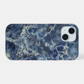 ベイグレーブラックマーブルベージュベージュ静脈 iPhone 15ケース (裏面横)