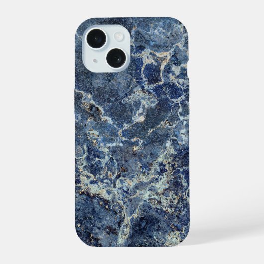 ベイグレーブラックマーブルベージュベージュ静脈 iPhone 15ケース (裏面)