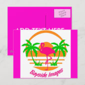 ベイサイドイメージピンクフラミンゴポストカード ポストカード (正面/裏面)
