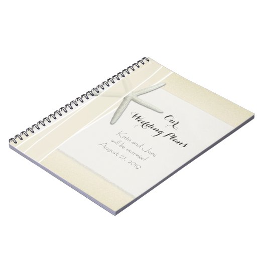 ベイサイドビーチをテーマにしたウェディングプランナーメモリーブック ノートブック (左側)