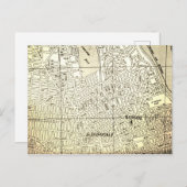 ベイサイド、クイーンズ、NYヴィンテージマップ ポストカード (正面/裏面)