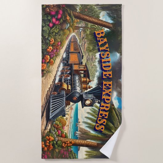 ベイサイ表現ドスチームトレインビーチ ビーチタオル (正面)