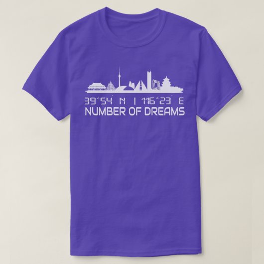 ベイジンスカイラインGPS座標シルエット中国 Tシャツ (デザイン正面)