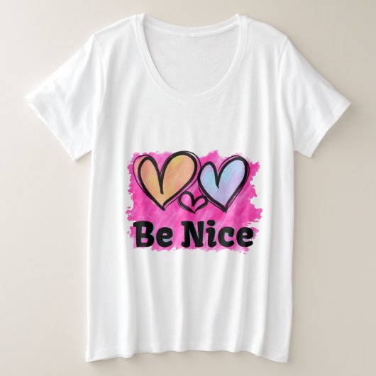 ベイスウォーターハート プラスサイズTシャツ (デザイン正面)