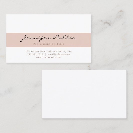 ベイスタイリッシュージホワイトモダンプロフェッショナルシンプル 名刺 (正面/裏面)