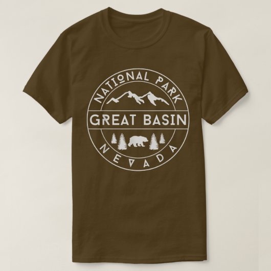 ベイスン素晴らしンナショナルパークネバダベアーヒキン Tシャツ (デザイン正面)