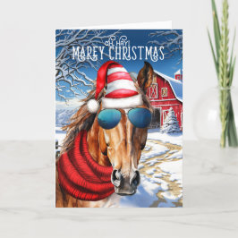 ベイソレルホースMAREyおもしろいクリスマス シーズンカード