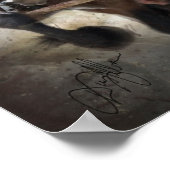 ベイチーム荷車を引くデジタルアートプリント ポスター (角)