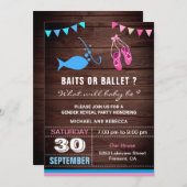 ベイツまたはバレエ性別の表示パーティー 招待状 (正面/裏面)