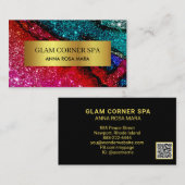 *~*ベイトゥラグジュアリーGlam Rainbow QRグリッターグリッツ 名刺 (正面/裏面)