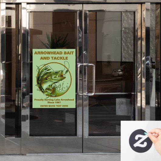 ベイトカスタマイズル仕掛けショップLargemouth Bass Laror ウィンドウサイン (オフィスドア)