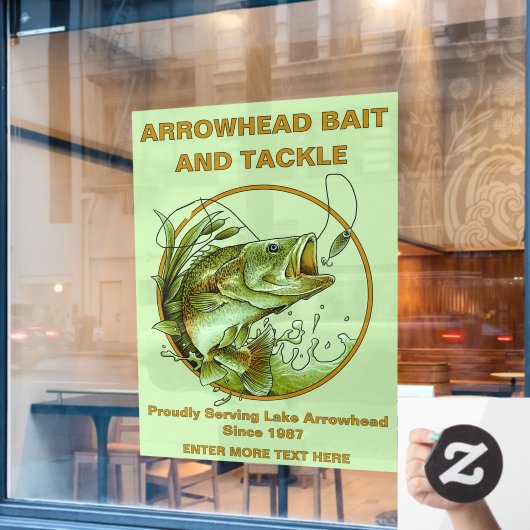 ベイトカスタマイズル仕掛けショップLargemouth Bass Laror ウィンドウサイン (カフェ窓)