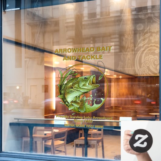 ベイトカスタマイズル仕掛けショップLargemouth Bass Laror ウィンドウサイン (カフェ窓)