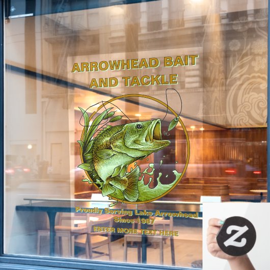 ベイトカスタマイズル仕掛けショップLargemouth Bass Laror ウィンドウサイン (カフェ窓)