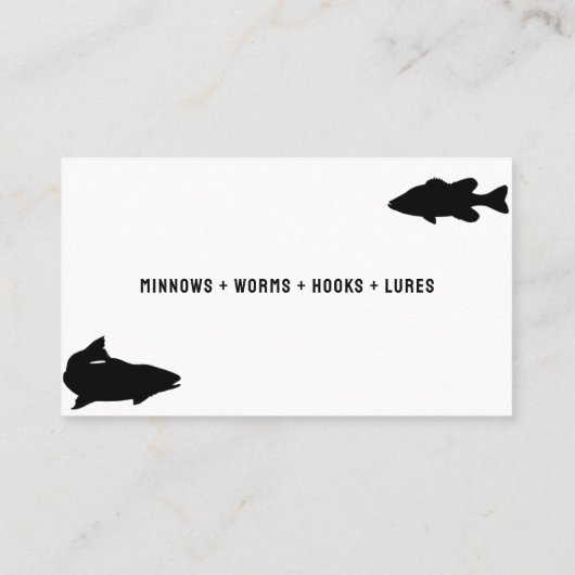 ベイト&タックル魚釣りをテーマにしたロゴ 名刺 (裏面)