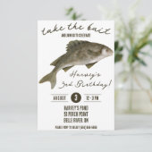 ベイト、魚釣りをテーマにした誕生日パーティー 招待状 (スタンド正面)