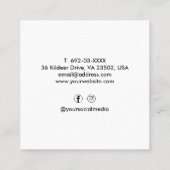 ベイバーモダンショップブラックハサミ美容師 スクエア名刺 (裏面)