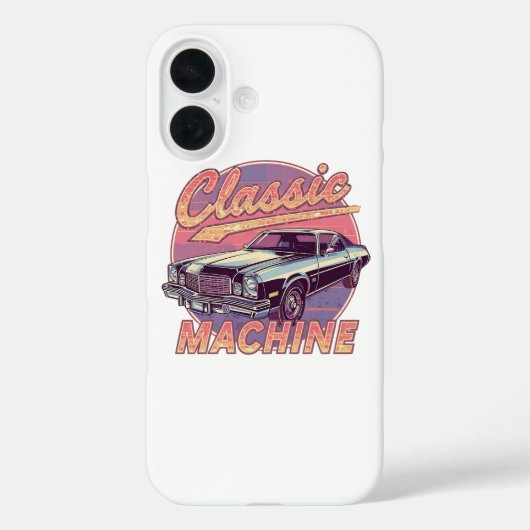 ベイパーウェーブ風クラシックカー Case-Mate iPhoneケース (裏面)