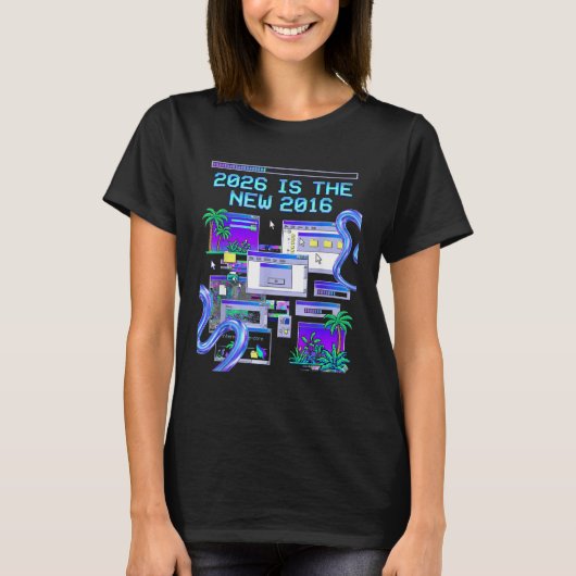 ベイパーウェーブ ピクセル コンピューター 美意識 Tシャツ 2016 (正面)