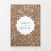 ベイビクトリアンージカトリックQRコー結婚ド 三つ折り招待状 (カバー)