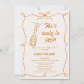 ベイビーお洒落シャワー準備ポップ・アートののニュートラル 招待状 (正面)