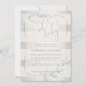 ベイビーちゃん！カリグラフィーオンブレータウペストライプ 招待状 (正面)