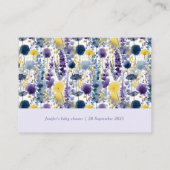 ベイビーに最適なパープルイエローの水彩ワイルドフラワーブック エンクロージャーカード (裏面)