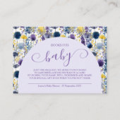 ベイビーに最適なパープルイエローの水彩ワイルドフラワーブック エンクロージャーカード (正面)