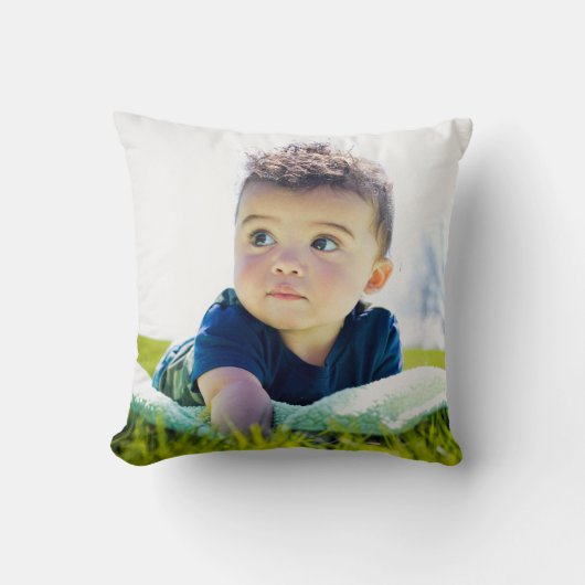 ベイビーのファーストクリスマス | スノーマンパターン写真 クッション (正面)