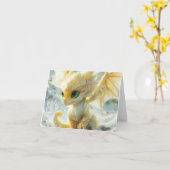 ベイビーイエロードラゴン デジタルアート カード (黄色い花)