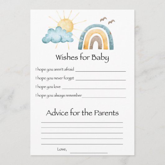 ベイビーウィッシュアクティビティカード 招待状 (正面)