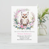 ベイビーガールのふしぎなフクロウのシャワー。 招待状 (スタンド正面)