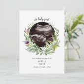 ベイビーガール超音波 フラワシャワー 招待状 (スタンド正面)