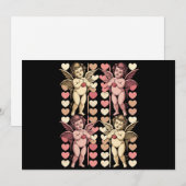 ベイビーキューピッド コケッティー リボン レトロ バレンタインデー シーズンカード (正面/裏面)