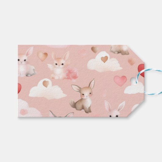 ベイビーキューピッド 動物 ギフトタグ – 水彩 パステル (正面(横))