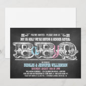 ベイビーキュー 性別発表 バーベキュー 招待状 (正面/裏面)