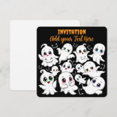 ベイビーゴースト スプーキ キュート ハロウィン ムード 招待状 (正面/裏面)