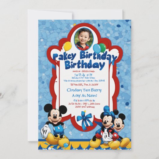 ベイビーシャワーおめでとう　男子出産祝いカード 招待状 (正面)