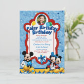 ベイビーシャワーおめでとう　男子出産祝いカード 招待状 (スタンド正面)