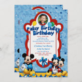 ベイビーシャワーおめでとう　男子出産祝いカード 招待状 (正面/裏面)