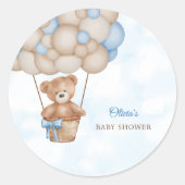 ベイビーシャワーおめでとう We Can Bearly Wait ラウンドシール (正面)