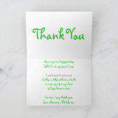 ベイビーシャワーお礼 - 緑 サンキューカード (内部)